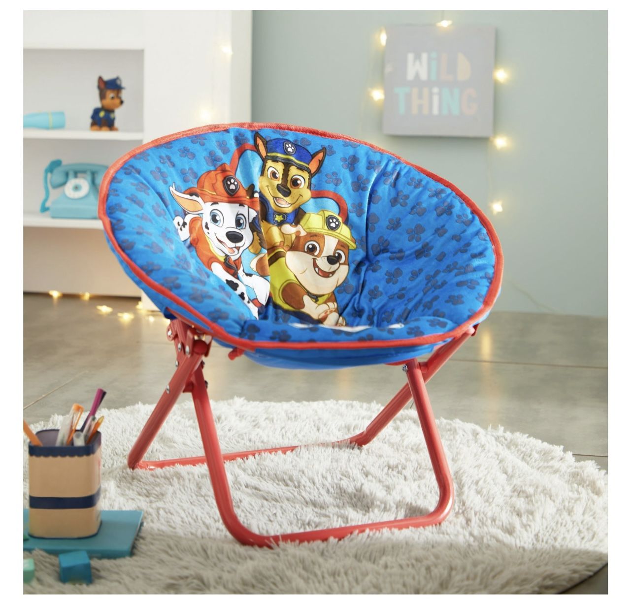 Nickelodeon's Paw Patrol 19" Toddler Mini Saucer Chair, Blue Polyester