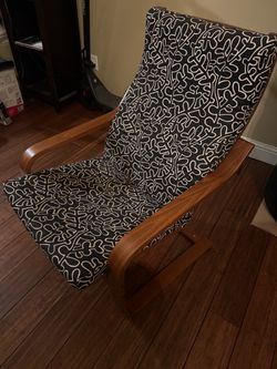 IKEA POÄNG Chair and HEMNES Queen Bed Frame