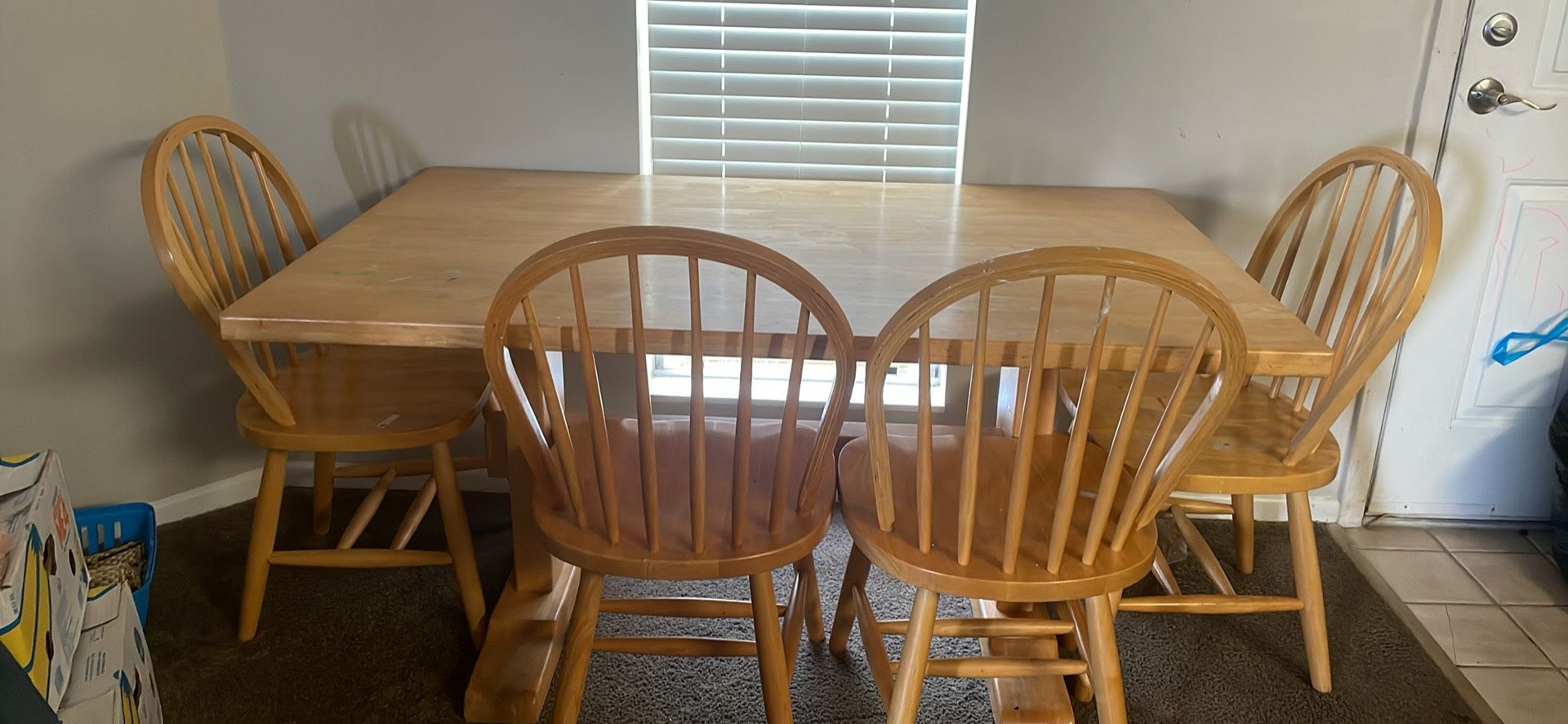 MOVING NEED GONE BY MONDAY Wood Dining Table + 4 Chairs