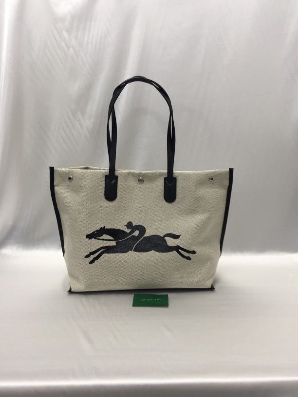Longchamp Large Canvas Tote Shoulder Bag Travel Bags