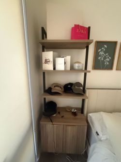 Two wall-attached nightstands for tight spaces. $200 OBO