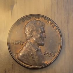 1955 double die Lincoin Wheat Small Cent BN circulated 1955 US coin