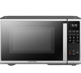 Chefman Countertop Microwave Oven 1.1 Cu. Ft. Digital Stainless Steel Microwave 1000 Watts with 6 Auto Menus, 10 Power Levels, Eco Mode, Memory, Mute 
