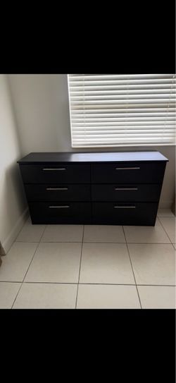 Black Six Drawer Dresser