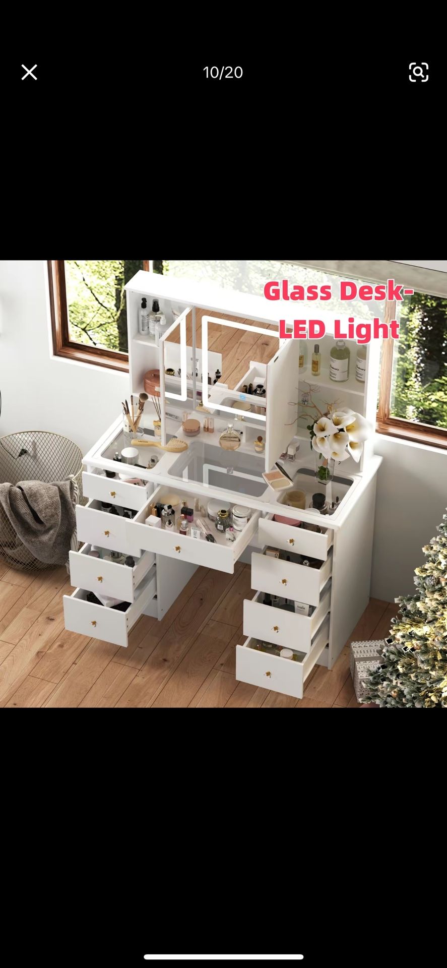 LED White Makeup Vanity