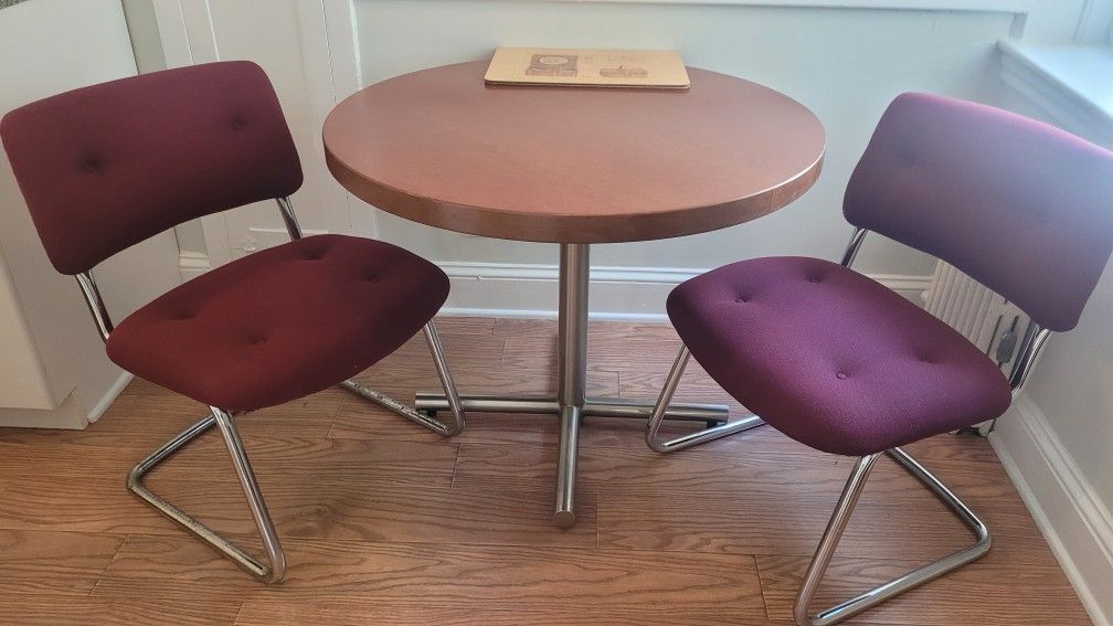 Knoll/Reff solid maple Industrial Dining Table (with chairs)