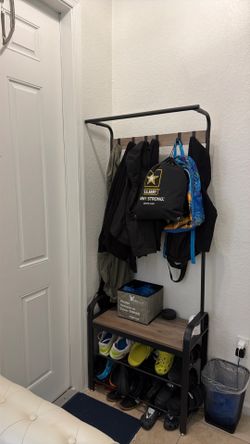 Hall Tree 28.3'' Wide with Bench and Shoe Storage!
