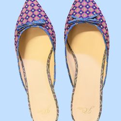 JCrew D’Orsay Jacquard Pointed Toe Slides 9.5
