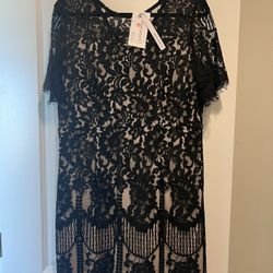Beautiful, Black And Khaki Special Occasion Dress