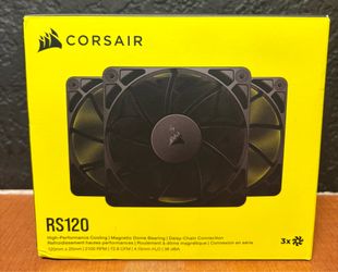 CORSAIR RS120 120mm PWM Fans – Daisy-Chain Connection – Low-Noise – Magnetic