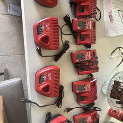 9 New Milwaukee Battery Chargers 12v And 18v $150 For All 