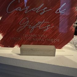 Acrylic Party/Wedding Signs With Stands 