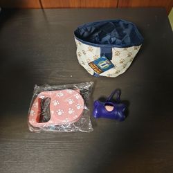 Retractable Dog Leash,  Poop Bags, Travel Pet Food Bowel
