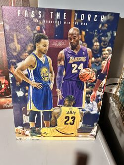 Smaller Lebron James Kobe Bryant Steph Curry Canvas $10