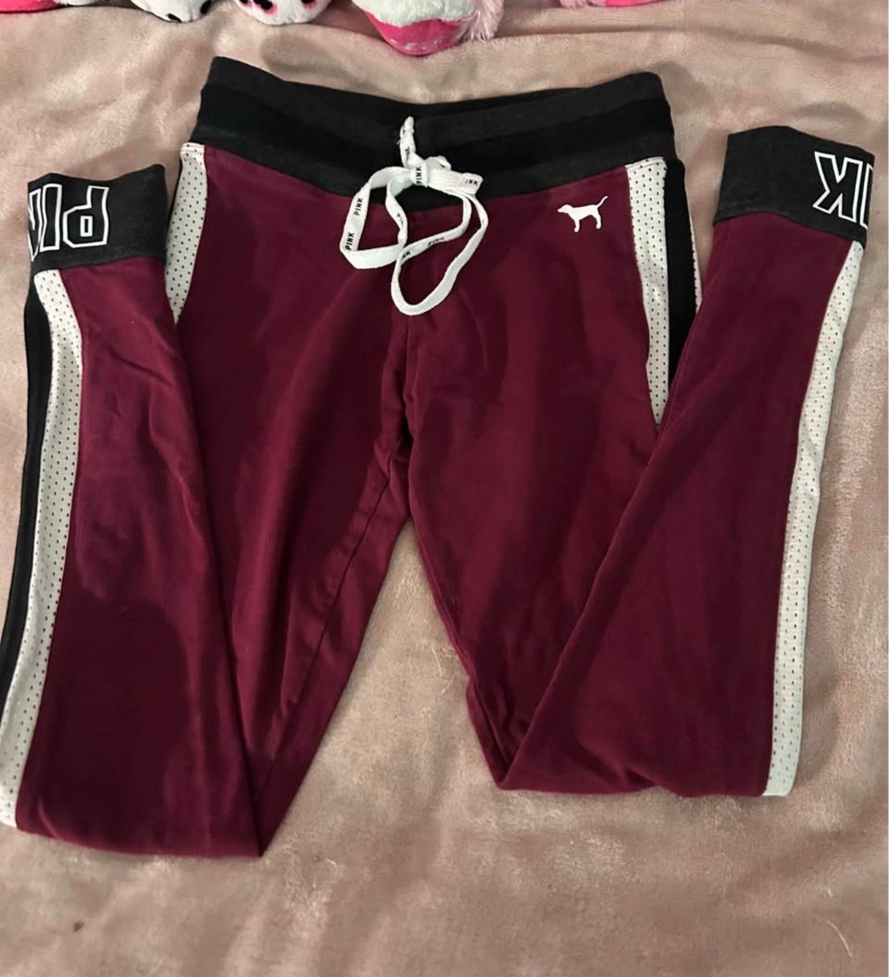 Women’s Victoria’s Secret Pink Burgundy Red Yoga Leggings Size XS