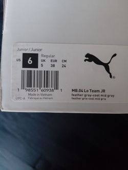 Puma size 6 girls shoes