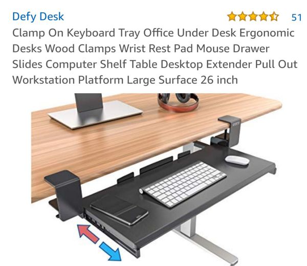 Defy Desk Clamp Keyboard Tray For Sale In Hesperia Ca Offerup