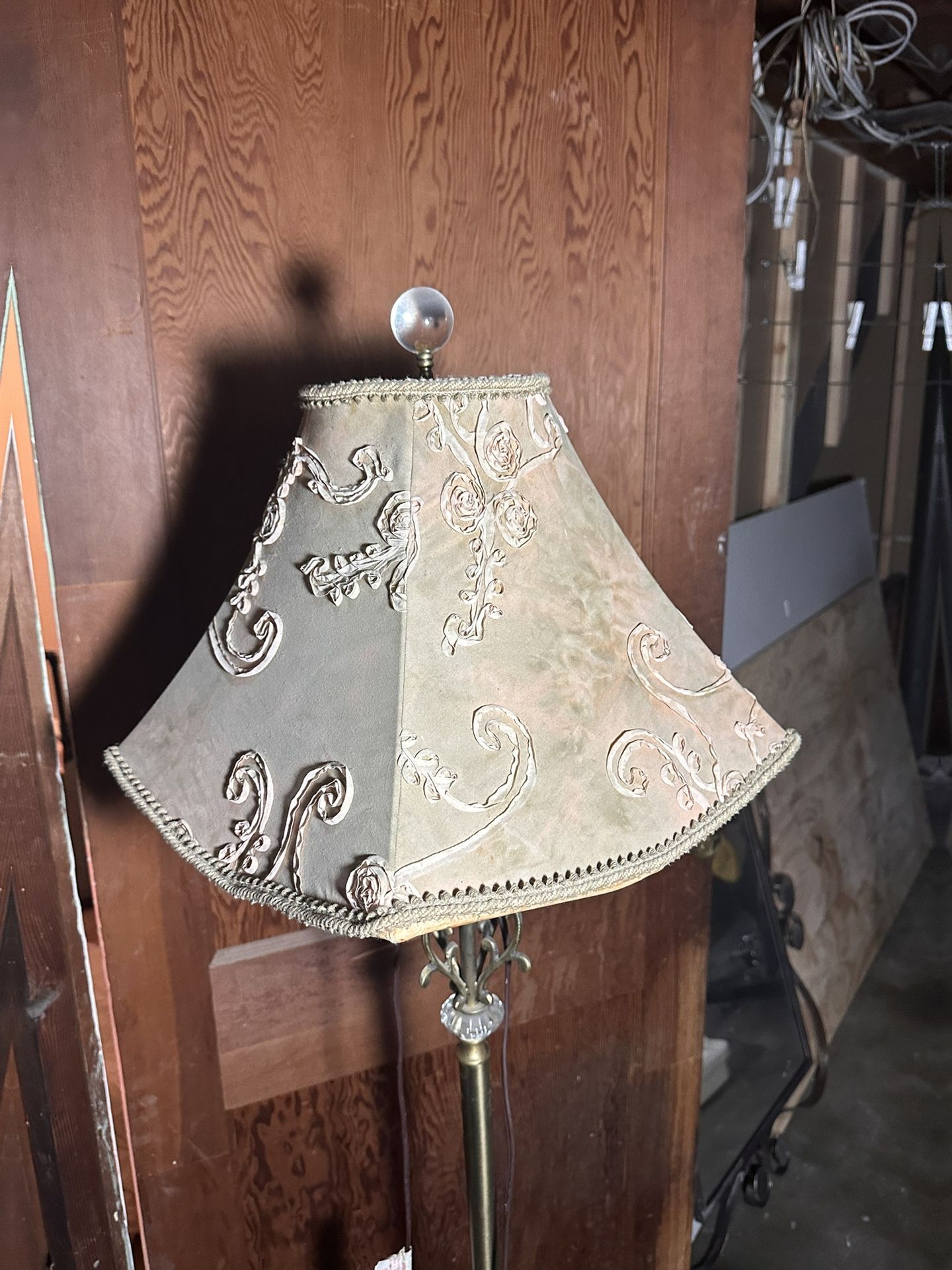 Floor Lamp With Embroidered Shade