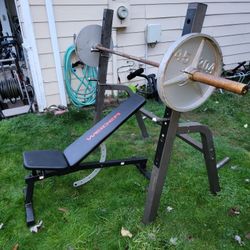 Bench And Weights. WEIDER 
