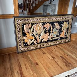 Large Embroidered Floral Wall Art Tapestry
