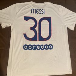 Lionel Messi Paris Saint-Germain PSG Nike Number 30 Shirt Jersey - White Size XL