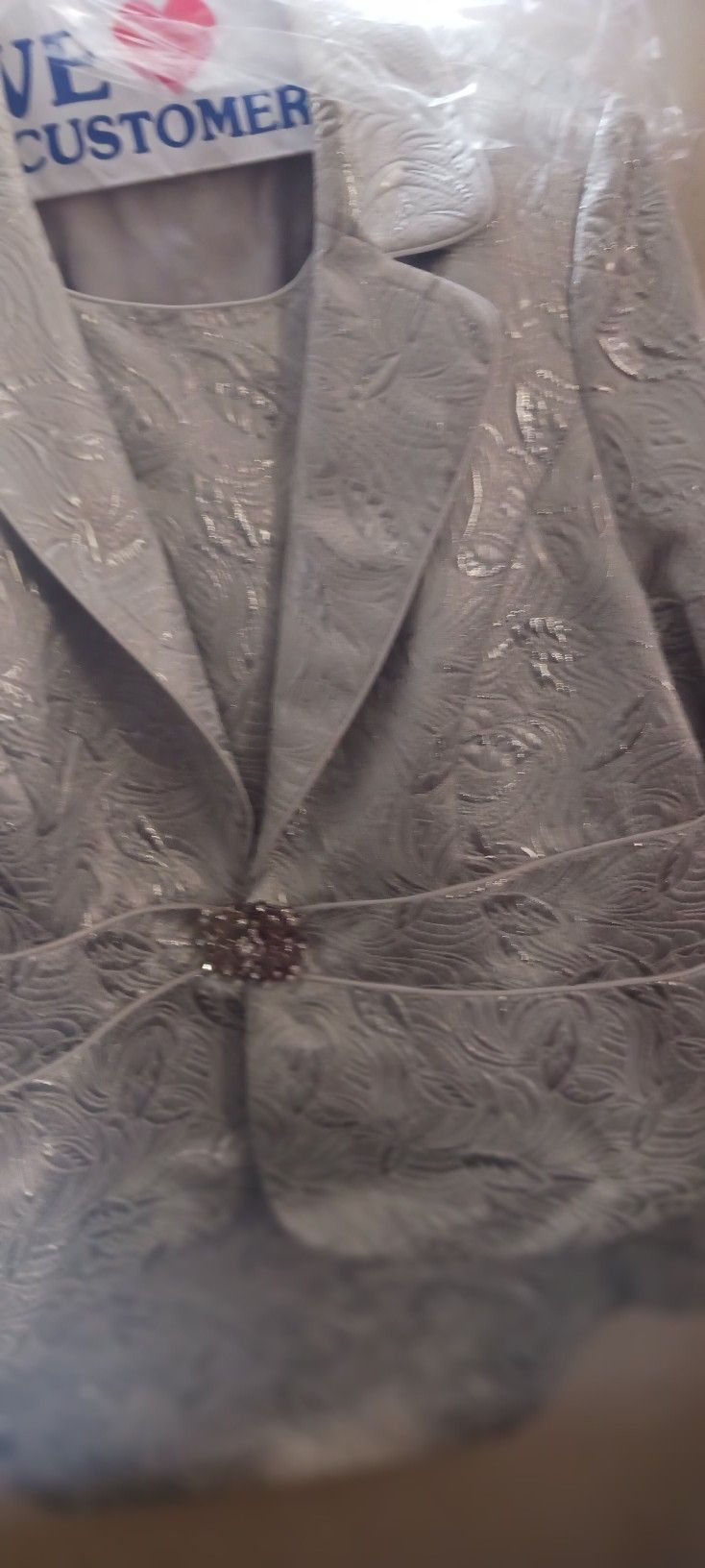 Moshito 3pc Silver Dress Suit Sz 24