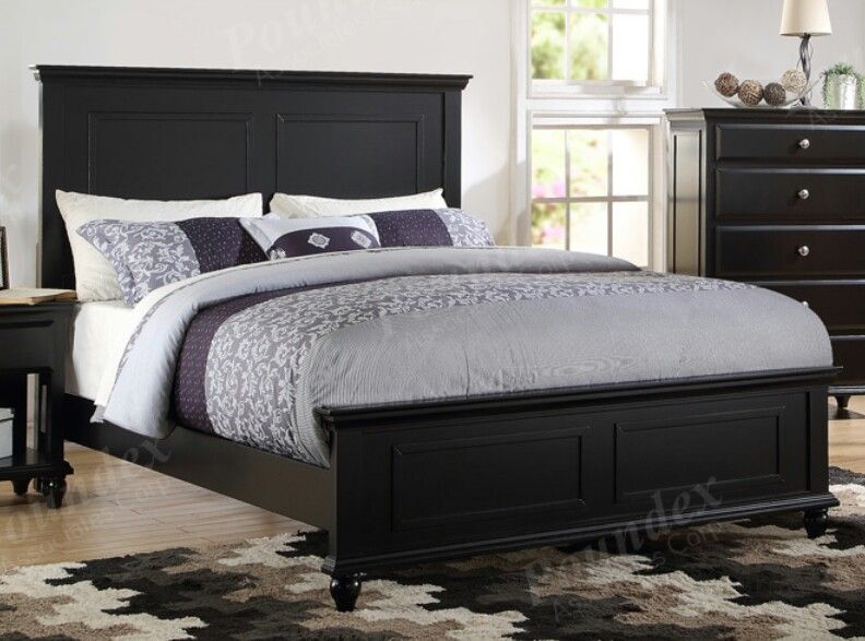 Brand new black queen bed frame
