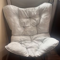 Butterfly Folding Gray Suede Chair