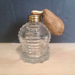 Vintage Clear Glass Perfume Bottle With Atomizer 