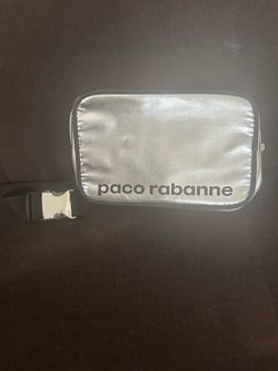 Paco Rabanne Parfums Metallic Silver Travel Belt Bag Fanny Pack