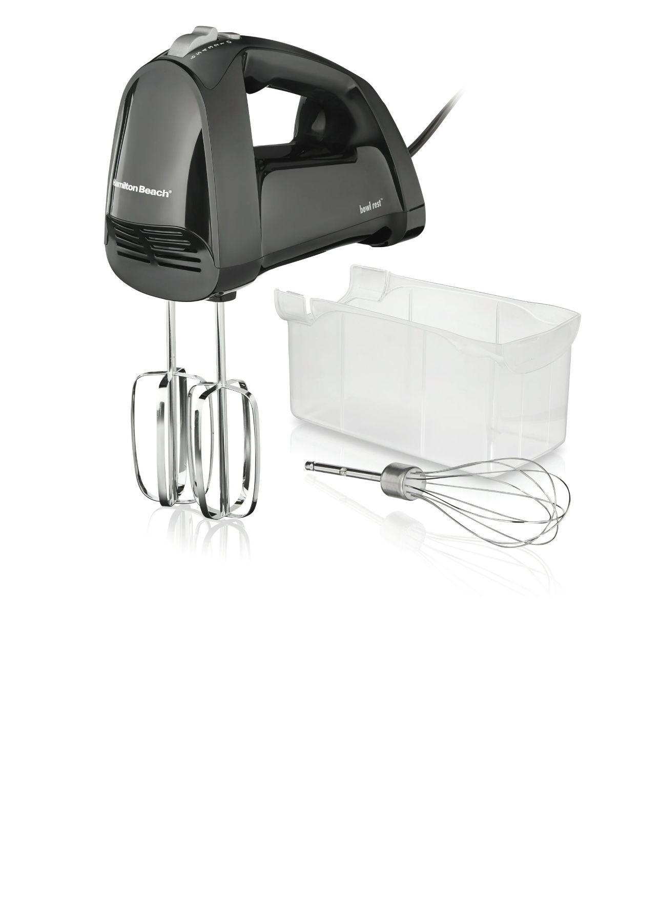 Hamilton Beach 6 Speed Hand Mixer, Quick Burst, Storage Case, New, Black, 62690