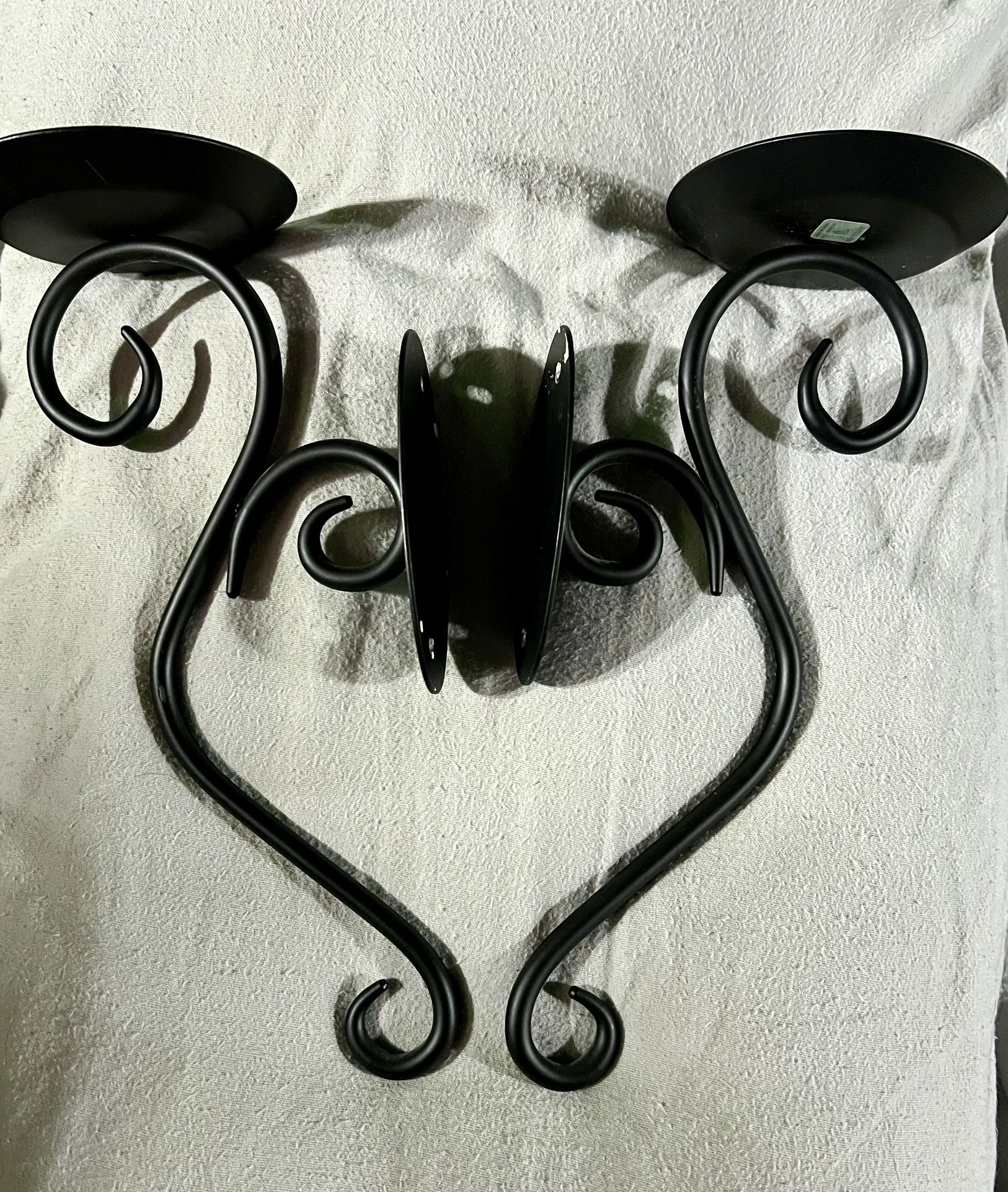 Wall Scroll Sconce Pillar Candle Holder