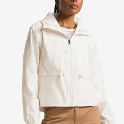 North Face Womens DAYBREAK RAIN JACKET WHITE DUNE LARGE New With tags