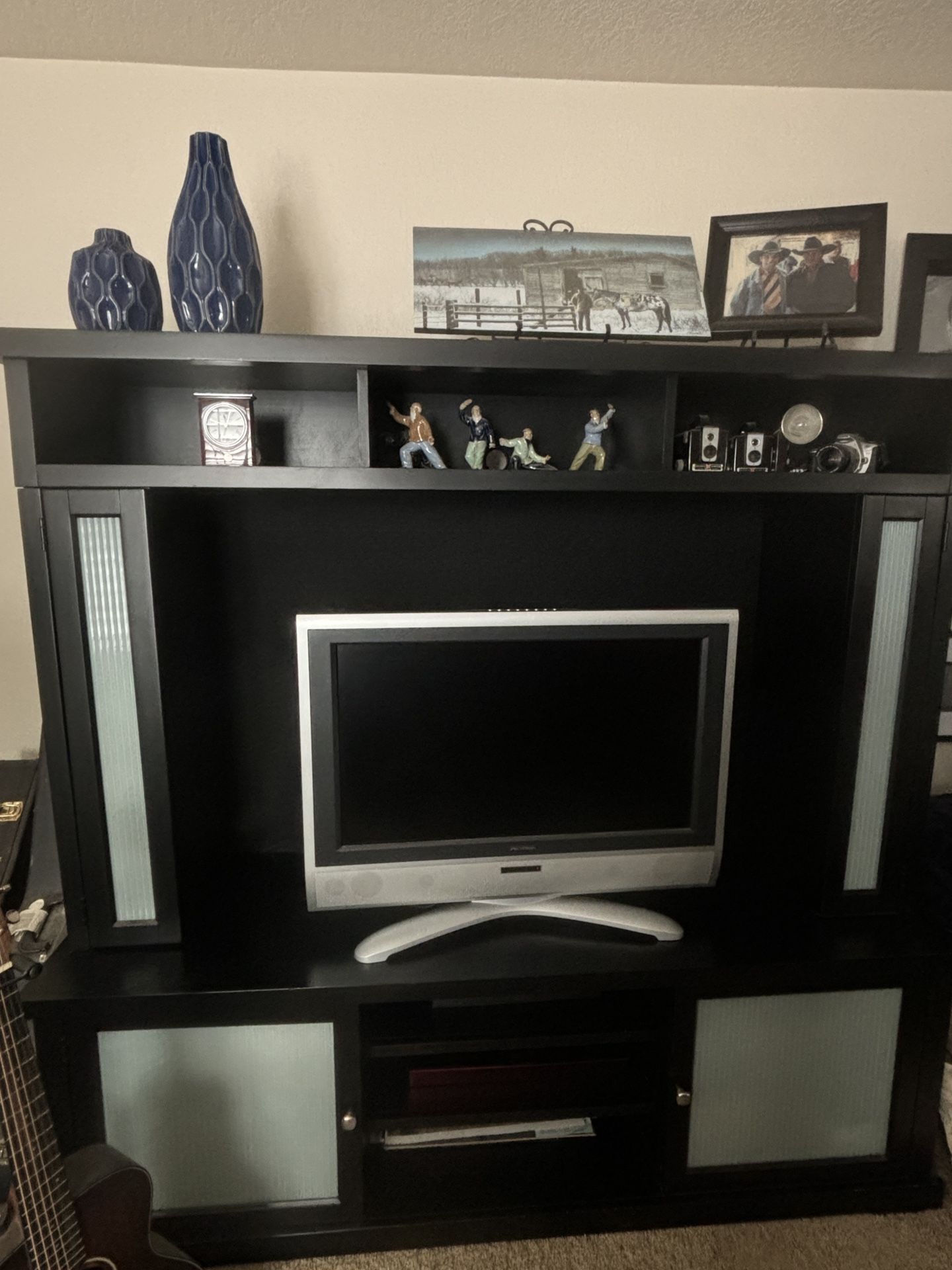 Large Storage Display & Entertainment Center WITH TV