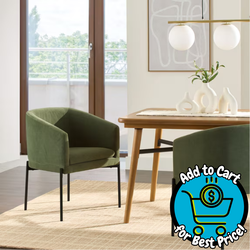 Better Homes & Gardens Wyatt Velvet Dining Chairs, Olive, Set of 2