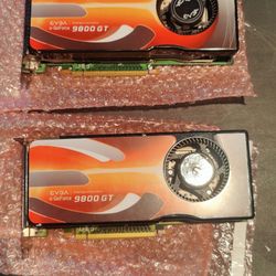 2 Evga 9800GT GeForce Video Cards