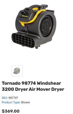 Tornado Windshear  Air Dryer 3speed