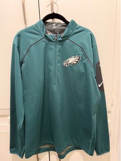 2 Items: Nike Philadelphia Eagles Men’s Medium Midnight Green Quarter-Zip Pullover & Gray Hoodie Bundle
