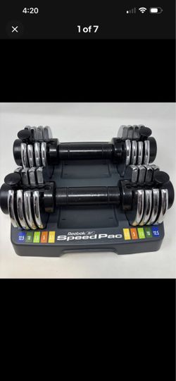 Reebok Speed Pac Adjustable Dumbbells with Tray