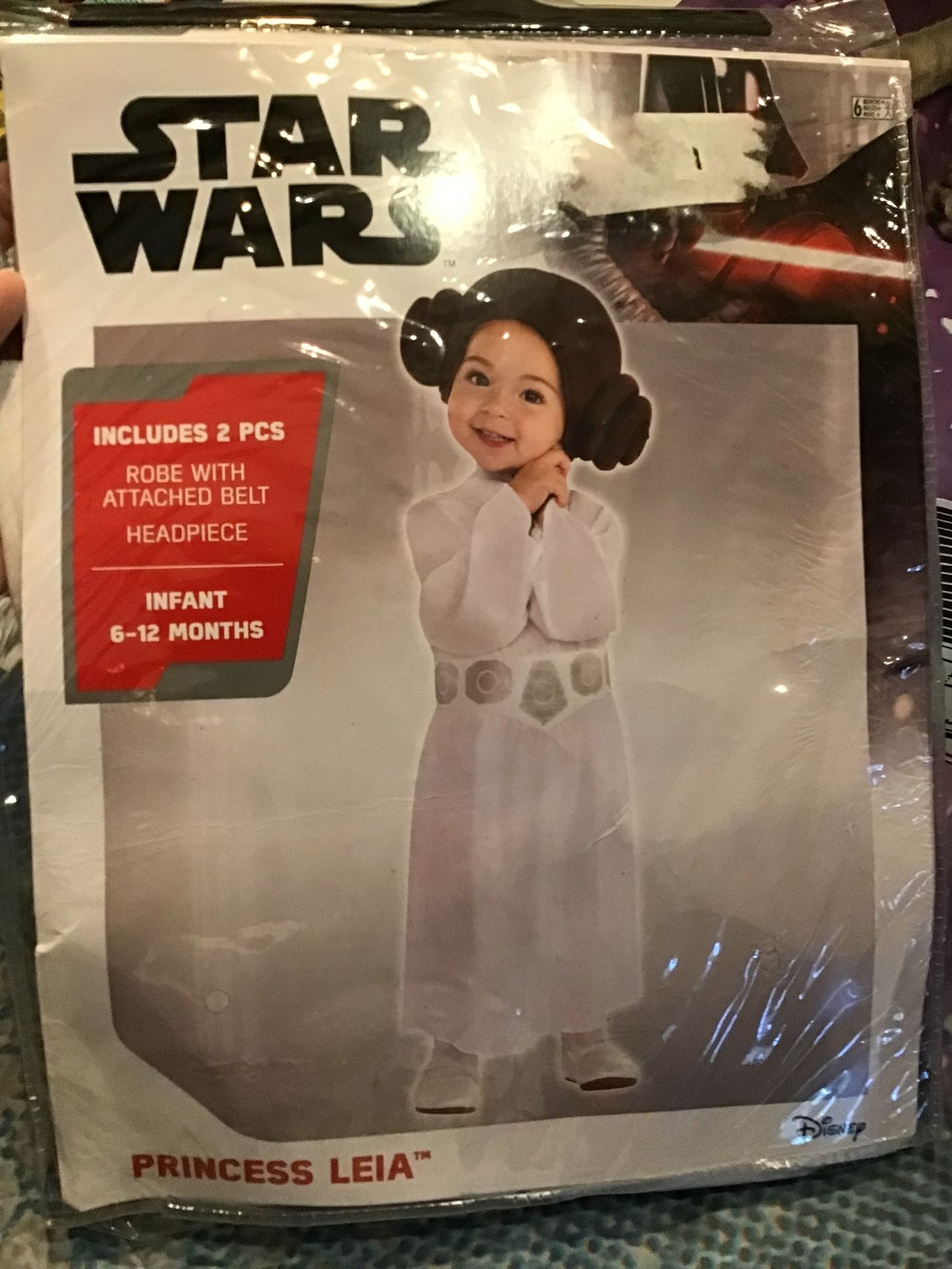 Star Wars Princess Leia Infant Costume Size 6-12 Months -NEW