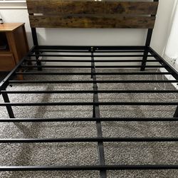 Full Size Metal Bed frame With Headboard 