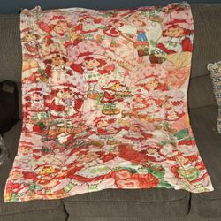 Strawberry Shortcake Fleece Flannel Throw Blanket Pink ~ 60x40