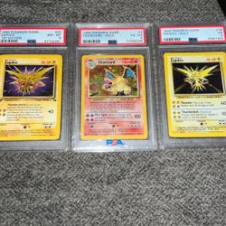 Charizard Base Set , Zapdos Base Set& Fossil 1st