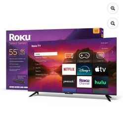 Roku 55-Inch Select Series 4K HDR Smart Roku TV with Roku Enhanced Voice Remote, Brilliant 4K Picture, Automatic Brightness, & Seamless Streaming 300$