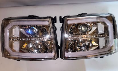 2007 to 2013 Chevy Silverado 1500 to 3500 HD LED DRL Sequential Headlights faros focos luces micas