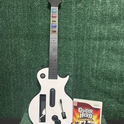 Nintendo Wii Guitar Hero Gibson Les Paul Red Octane W/ Game. Fast Shipping!! 