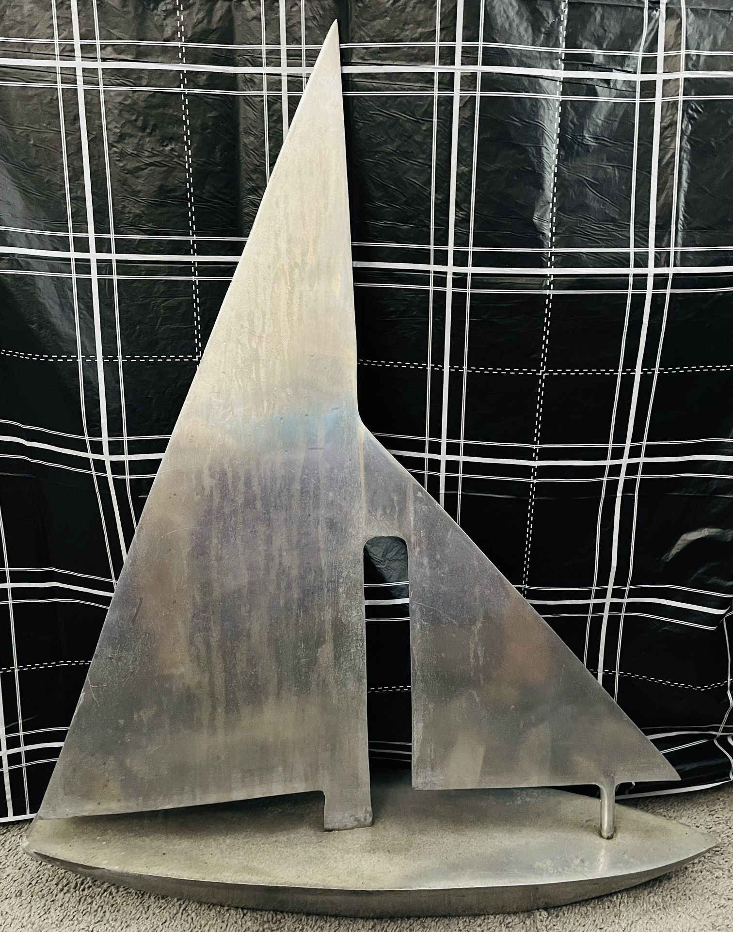 Metal model of a yacht