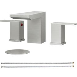 BESy Waterfall Bathroom Faucets 3 Hole Square Handle Faucet - Brand New