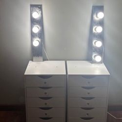 Beauty make-up vanity with great storage. Lights included.