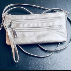 Silver Multi Style Crossbody or Wristlet Purse